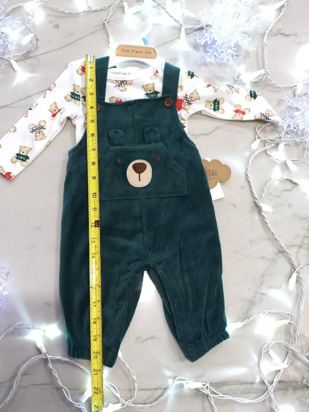 Sweet! 2pc Baby Boy Teddy Bear Christmas 6 mos Holiday Outfit NWT